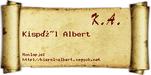 Kispál Albert névjegykártya