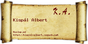 Kispál Albert névjegykártya