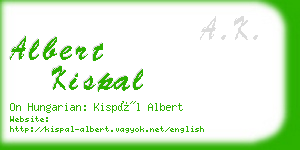 albert kispal business card